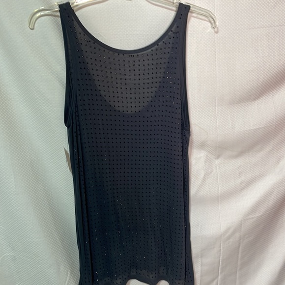 Wessex M deep charcoal tank w/black beads tank longer style viscose nwt vintage - Picture 6 of 11